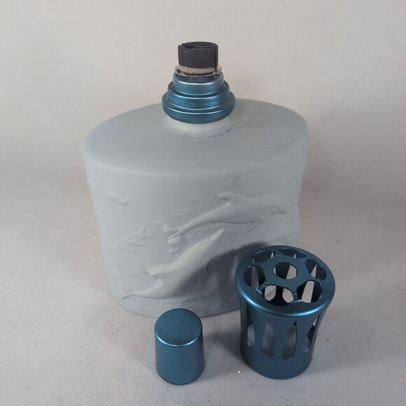 Lampe Berger RARE Dolphin White Bisque Blue Nautical Fragrance Oil Lamp Vintage - Picture 5 of 11